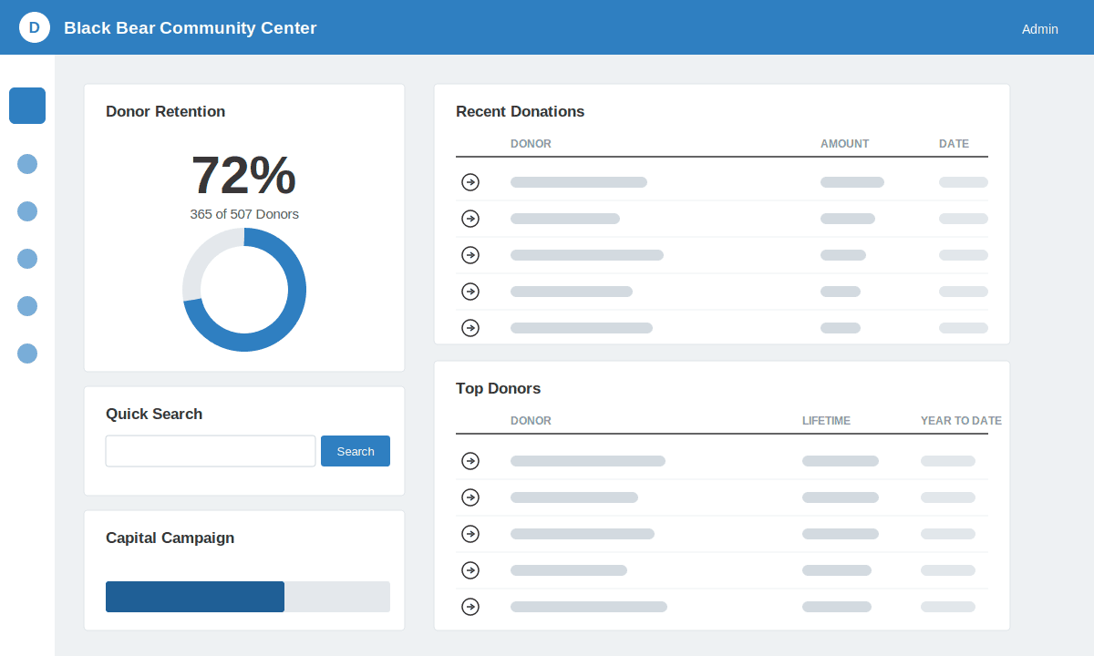 DonorSnaps online donation form with woman donating